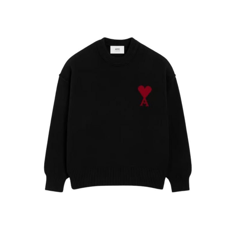 Ami Paris Black Wool Sweater