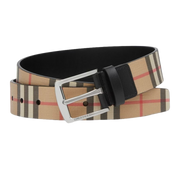 Burberry Vintage Check And Leather Belt Archive Beige/Black
