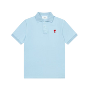 Ami De Coeur polo shirt in sky blue organic cotton piqué