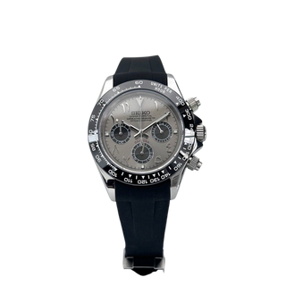 Seiko Custom Mod Rhodium Grey Arabic Daytona Quartz Chronograph
