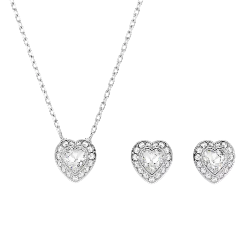 Swarovski® Ss25 Capsule Women's Base Metal Set: Necklace + Earrings - Silver 5720849