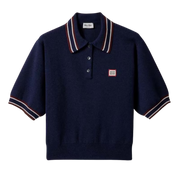 Miu Miu Wool And Cashmere Polo Sweater Navy