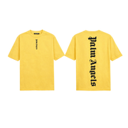 Palm Angels Yellow T-Shirt Featuring A Large Black Gothic Font Logo [Sourcex Exclusive]