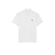 White Cotton Ami de Coeur Polo Shirt Ami de Coeur polo shirt in organic cotton pique