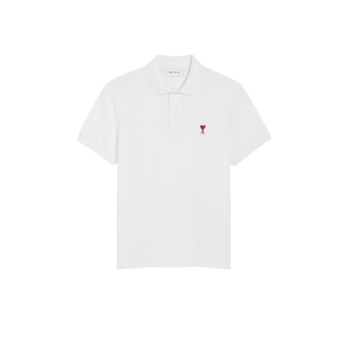 White Cotton Ami de Coeur Polo Shirt Ami de Coeur polo shirt in organic cotton pique