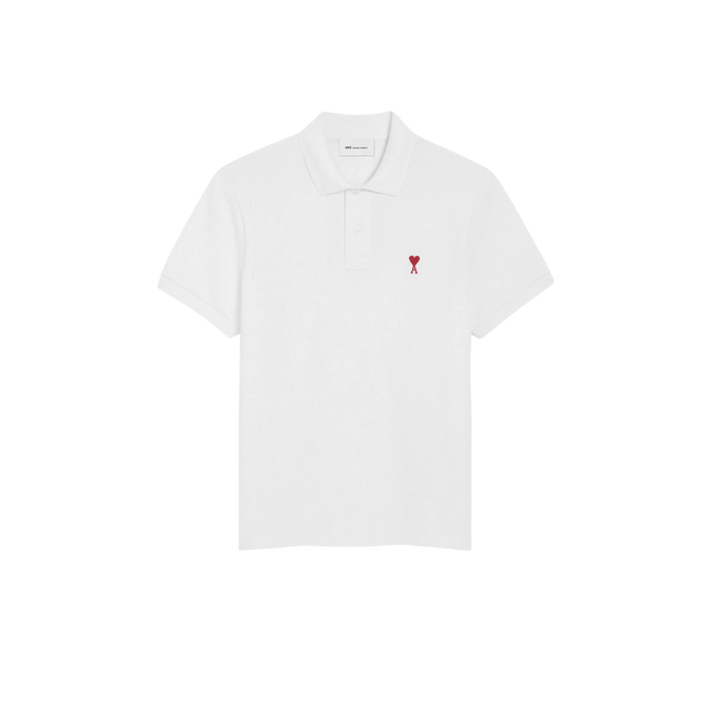 White Cotton Ami de Coeur Polo Shirt Ami de Coeur polo shirt in organic cotton pique