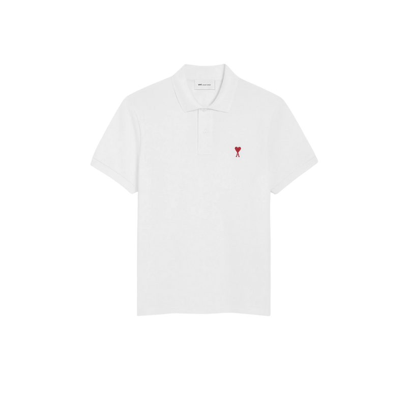 White Cotton Ami de Coeur Polo Shirt Ami de Coeur polo shirt in organic cotton pique