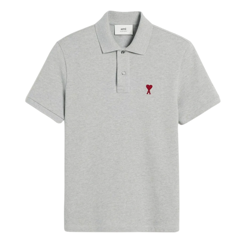 Grey Cotton Ami de Coeur Polo Shirt Ami de Coeur polo shirt in organic cotton pique