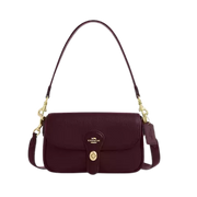 Hadley Shoulder Bag pebbled leather/Gold/Dark Wine