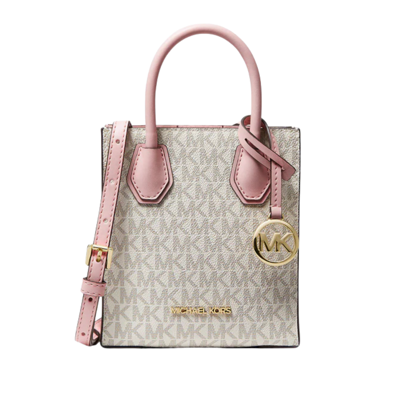 Michael Kors Mercer Extra-Small Logo and Leather Crossbody Bag Pwd Blsh Mlt