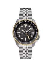 Seiko 5 SSK021 Men Sports GMT Mechanical Automatic Stainless Silver Tone