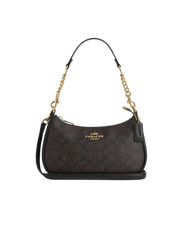 Coach Teri Shoulder Bag In Signature Canvas Signature Canvas-Gold-Walnut-Black