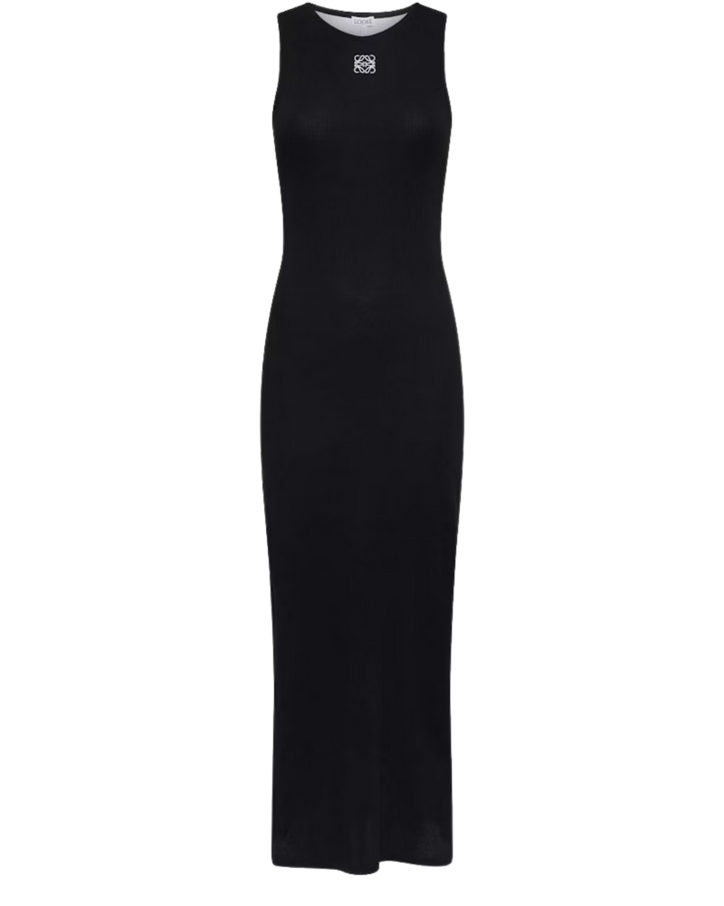 LOEWE Anagram Cotton Tank Dress Black