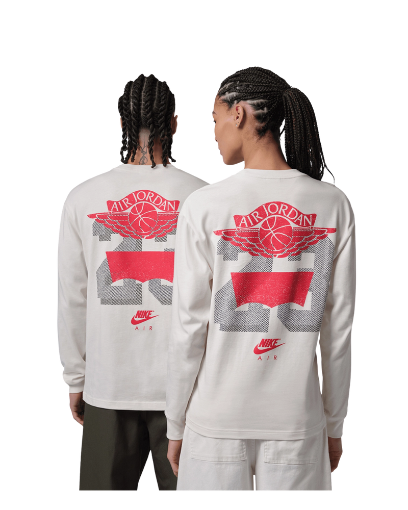 Jordan X LEVIS LONG SLEEVE TEE PALE IVORY/BLACK-UNIVERSITY RED