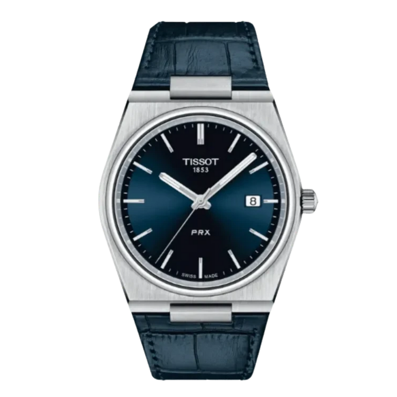 Tissot PRX Quartz Blue Dial Analog Leather Watch