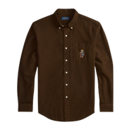 Polo Ralph Lauren  Men Brown Polo Bear Custom-Fit Oxford Shirt