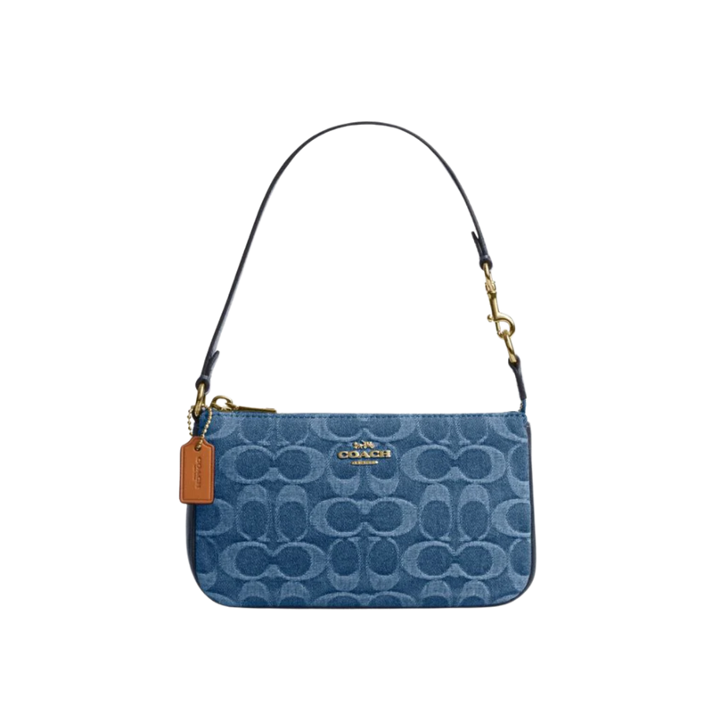 Coach Nolita 19 In Signature Denim Gold Indigo