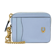 Coach EssentialChain Calfskin Card Holder Women's Light Blue