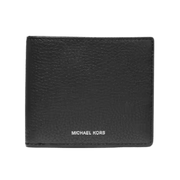 MICHAEL KORS Hudson Pebbled Leather Slim Billfold Black  Wallet