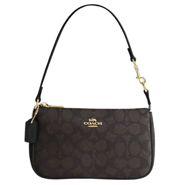 Coach Nolita 19 In Signature Canvas in Gold Walnut Black