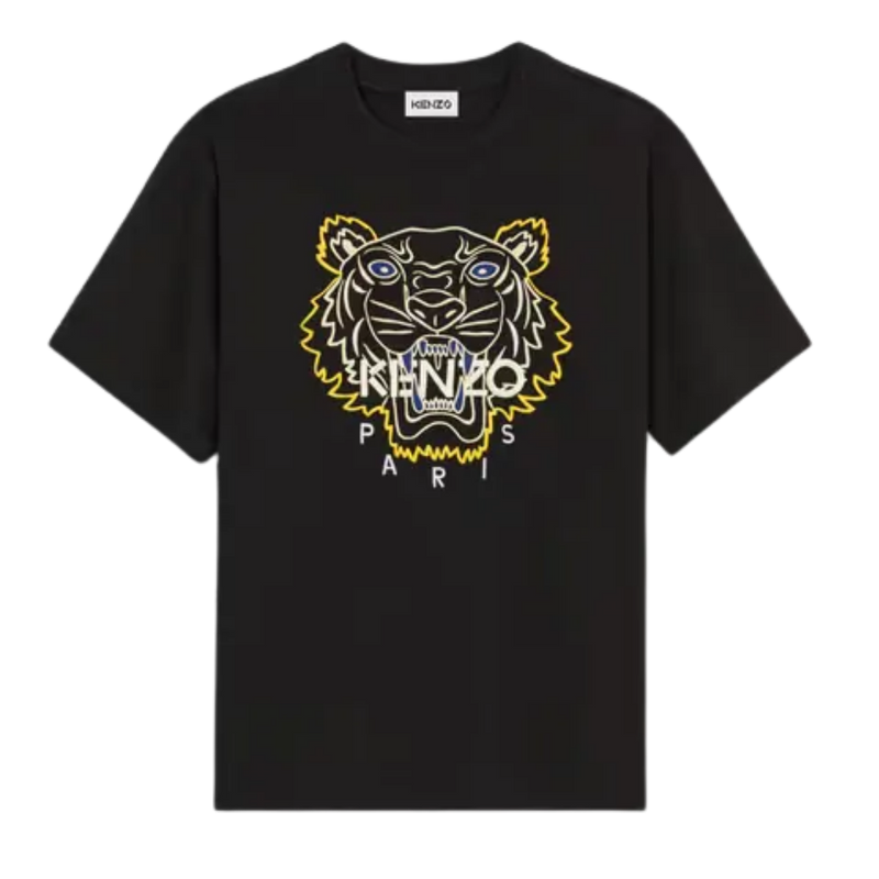 KENZO Tiger Print Crew-Neck T-Shirt (black)