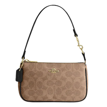 Coach Nolita 19 In Signature Canvas Signature Canvas-Gold-Tan-Black