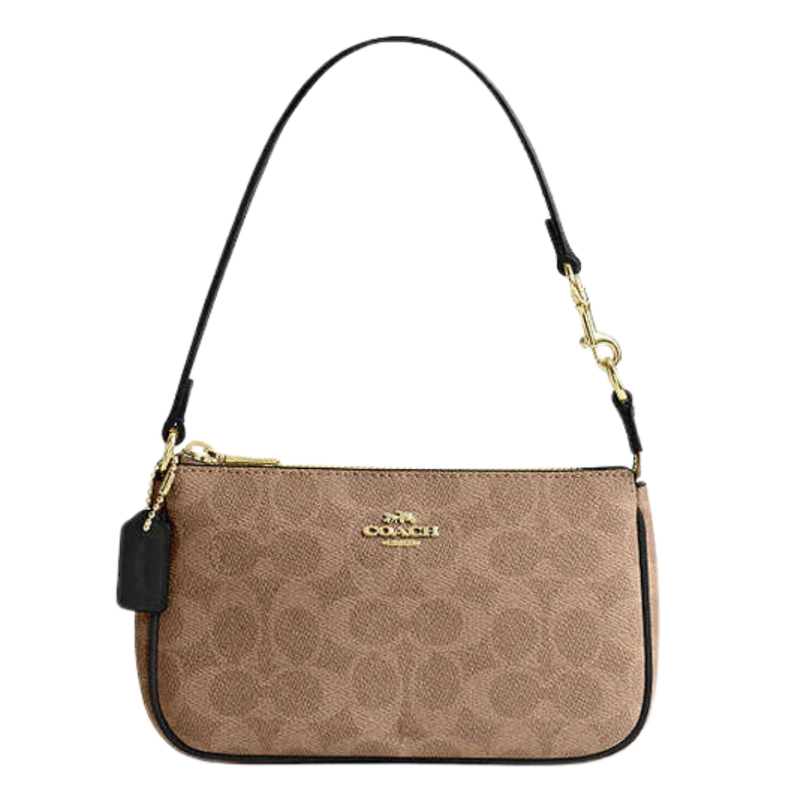Coach Nolita 19 In Signature Canvas Signature Canvas-Gold-Tan-Black