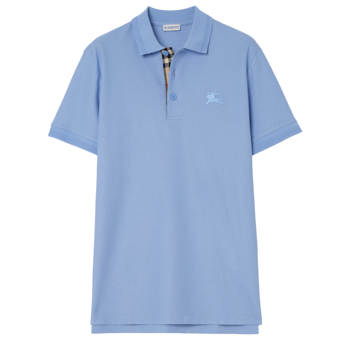 Burberry Cotton Polo Cornflower Blue T-Shirt