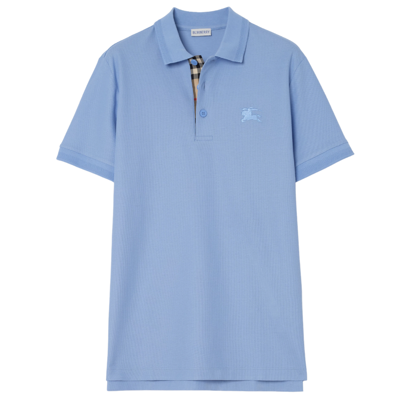 Burberry Cotton Polo Cornflower Blue T-Shirt