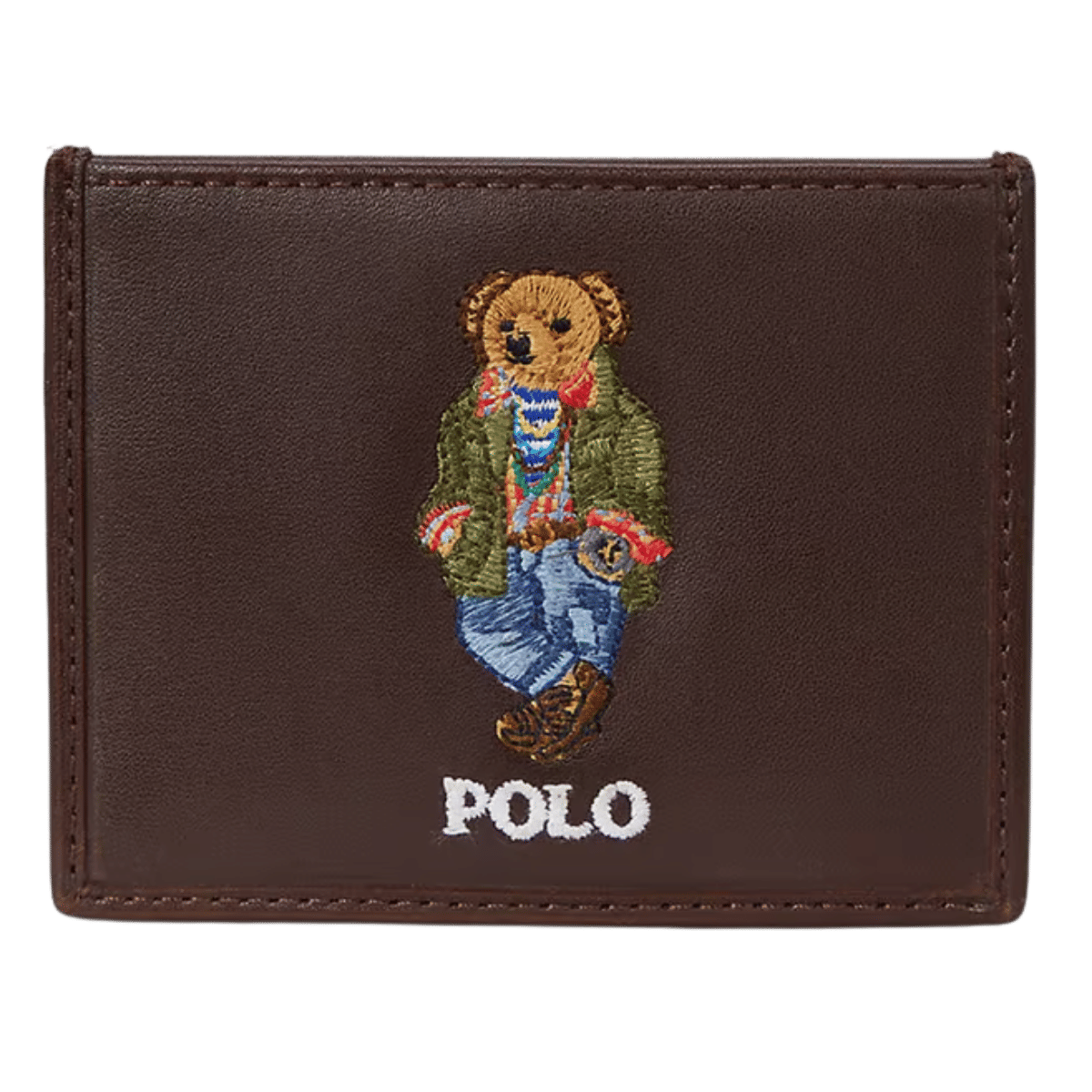 Polo Ralph Lauren Brown Polo Bear Leather Card Case