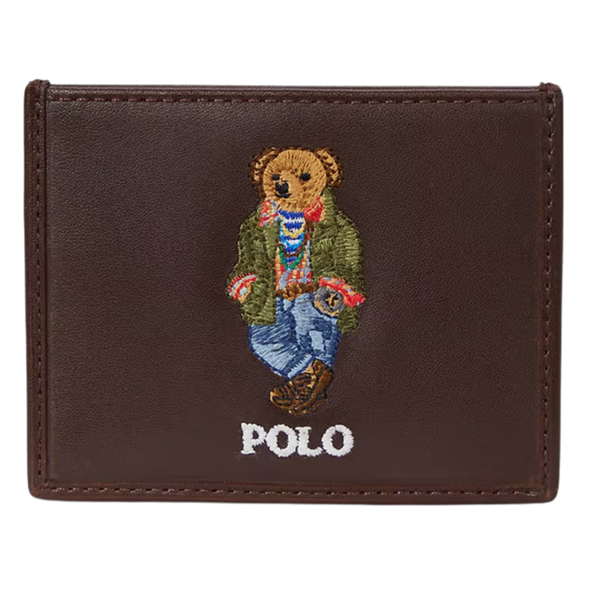 Polo Ralph Lauren Brown Polo Bear Leather Card Case