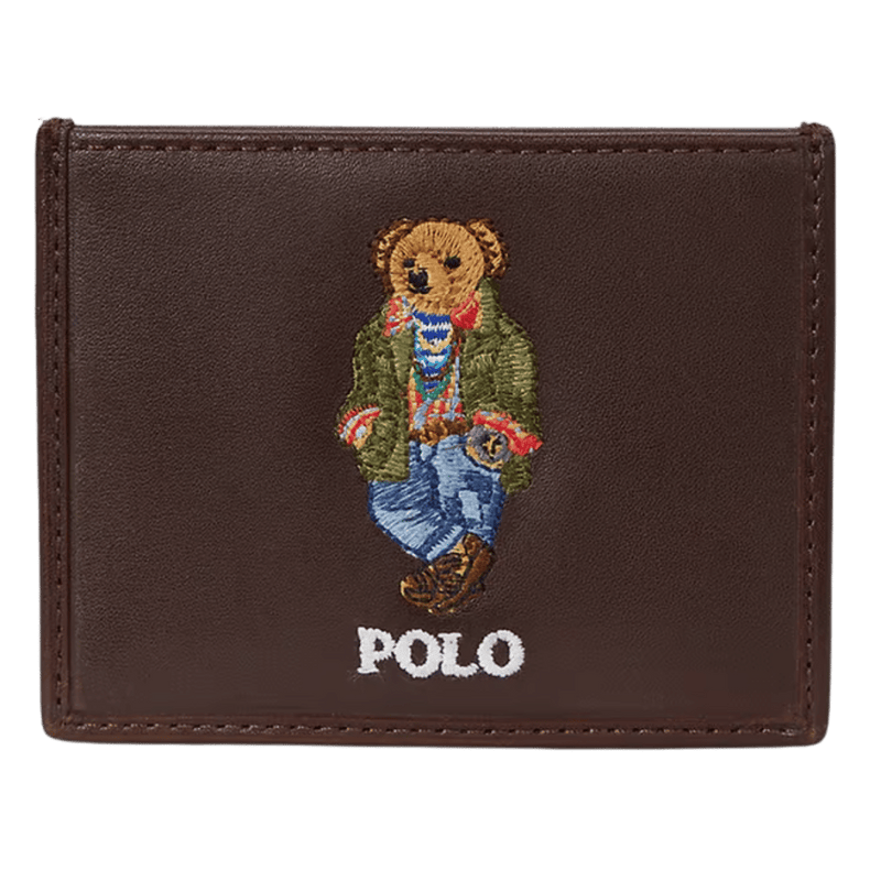 Polo Ralph Lauren Brown Polo Bear Leather Card Case
