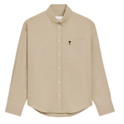 AMI Paris Ami de Coeur embroidered shirt  TAUPE BEIGE