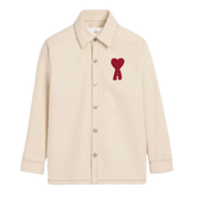 AMI PARIS || Beige Cotton AMI DE COEUR Overshirt Shacket