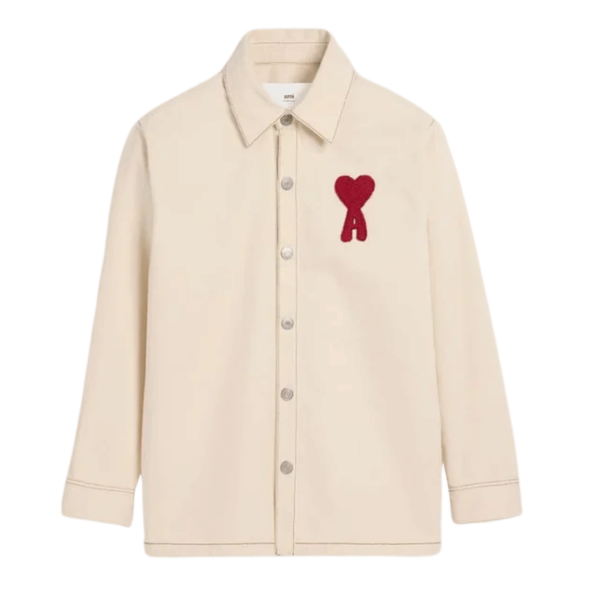 AMI PARIS || Beige Cotton AMI DE COEUR Overshirt Shacket
