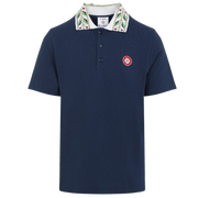 Casablanca Laurel Pique Polo Shirt Navy Blue