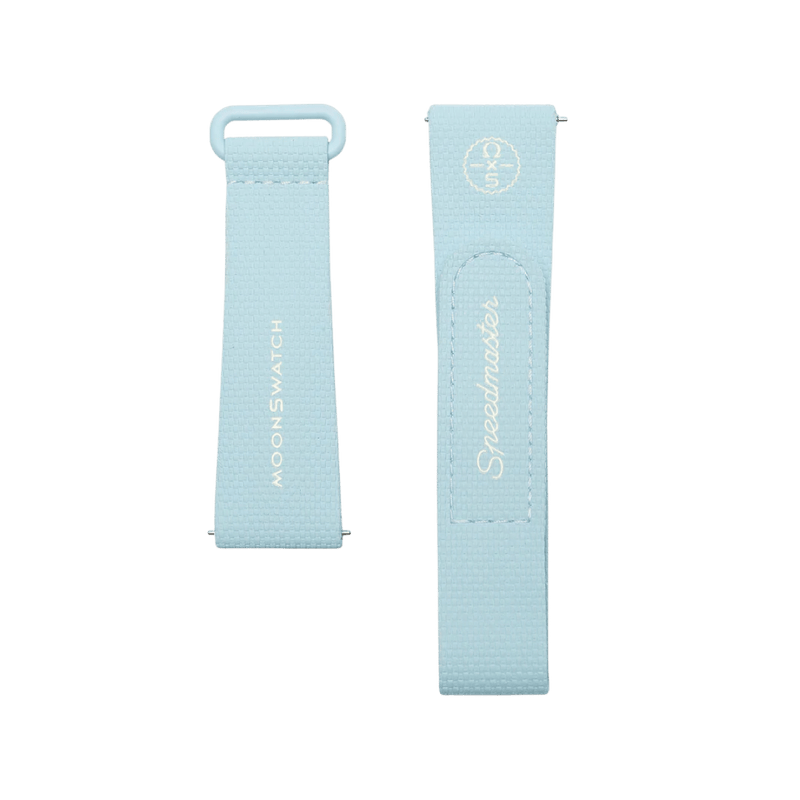 Swatch x Omega Bioceramic Moonswatch Light Blue White Straps