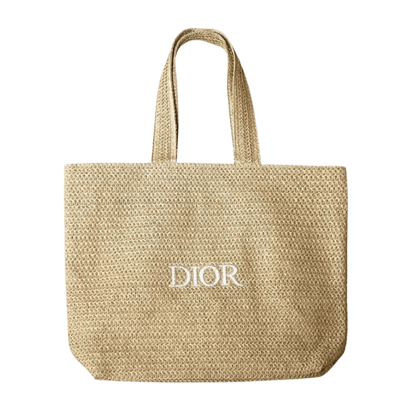 Dior Beauty Raffia Tote Bag Beige