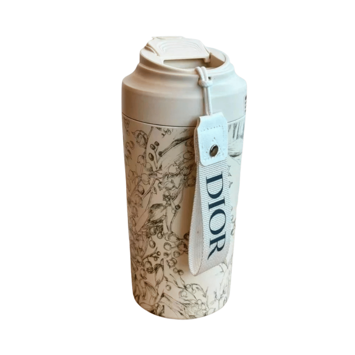 Dior Cream Floral Travel Mug