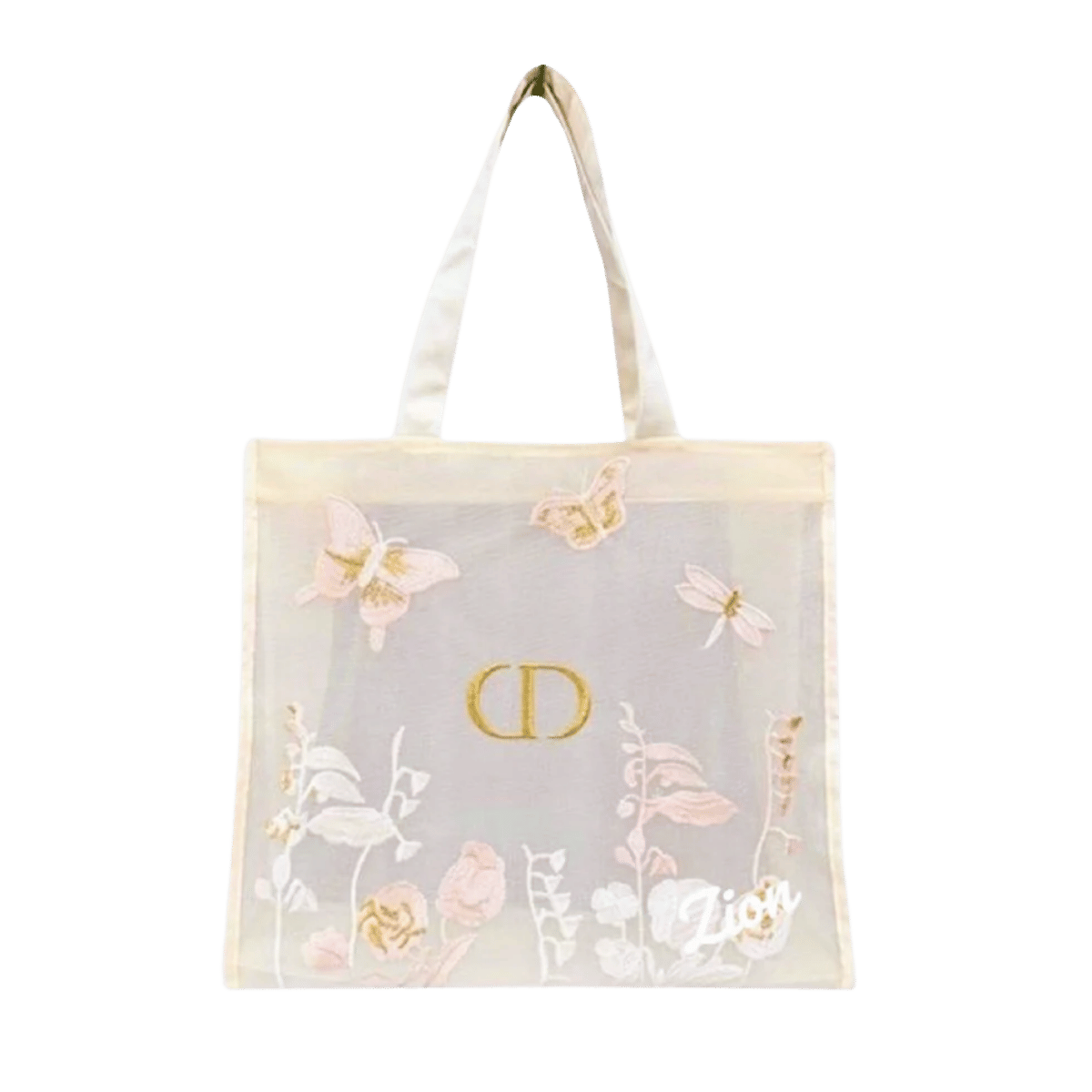 Dior Beauty Embroidered Butterflies and Dragonflies Tote Bag