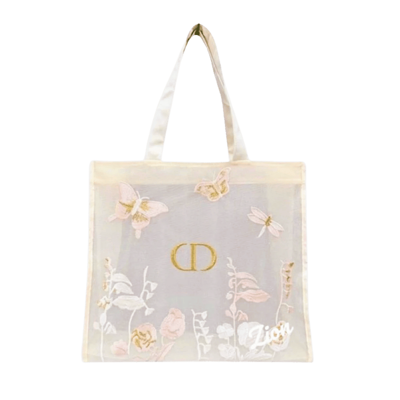 Dior Beauty Embroidered Butterflies and Dragonflies Tote Bag