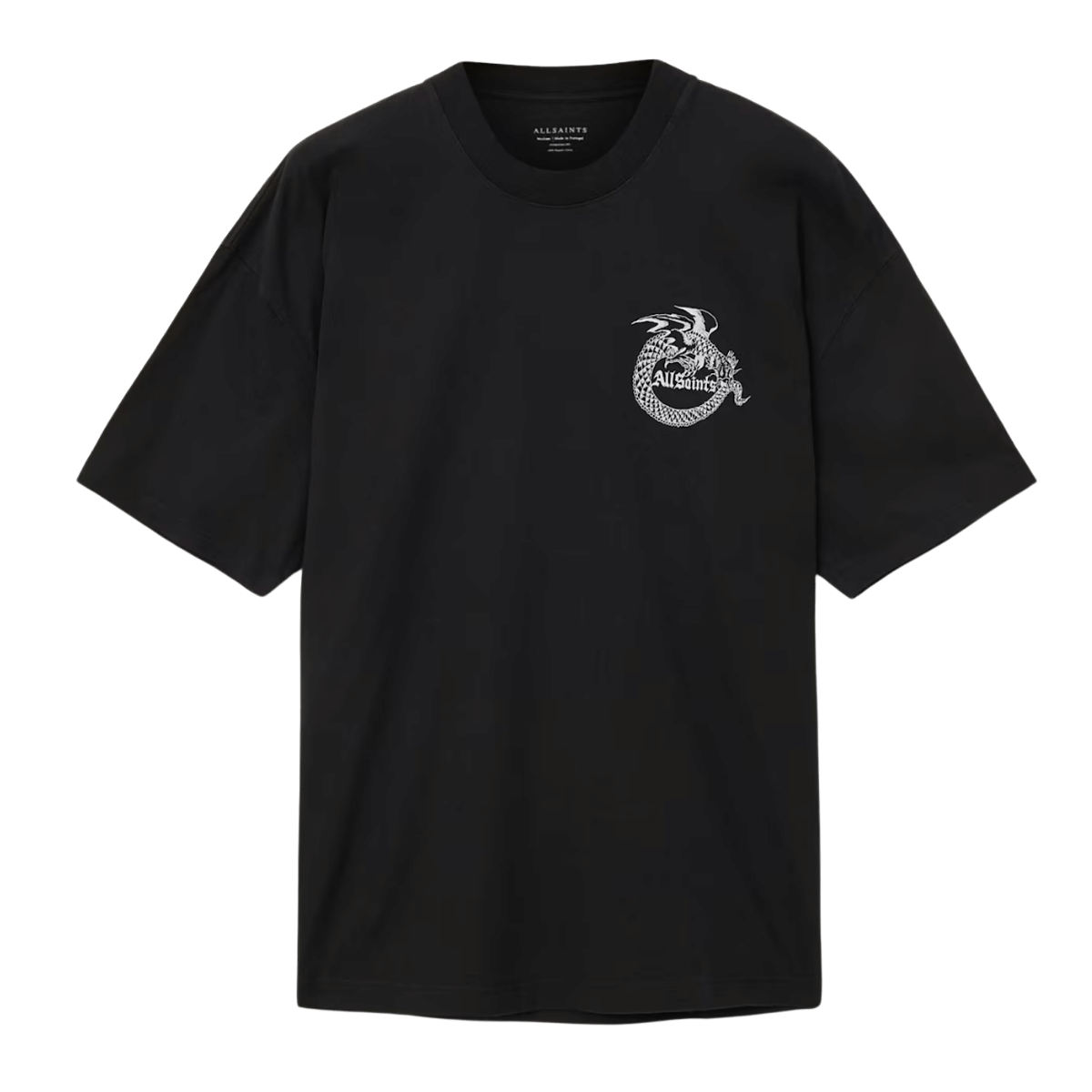 ALL SAINTS Terra Oversized Graphic T-Shirt Jet Black