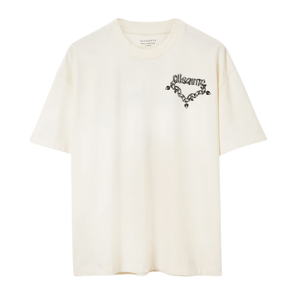 ALL SAINTS Drip Short Sleeve Oversized T-Shirt Chalk White