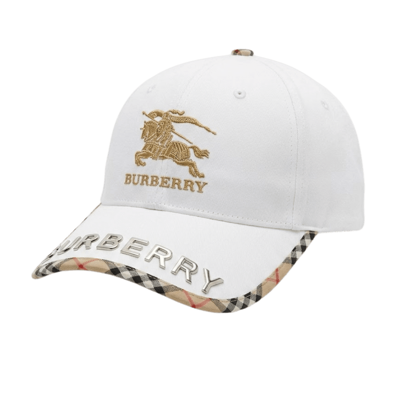 Burberry White Burberry Baseball Cap