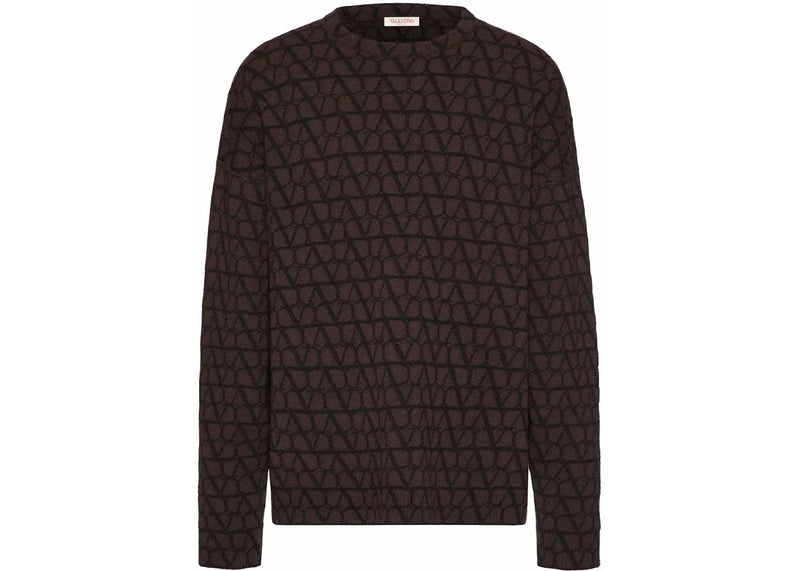 Valentino Allover Logo Knitwear Brown