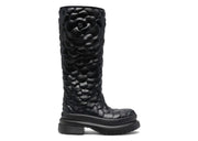 Valentino Garavani Atelier Floral-Embossed Mid-Calf Rain Boots Black (Women's)