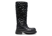 Valentino Garavani Atelier Floral-Embossed Mid-Calf Rain Boots Black (Women's)