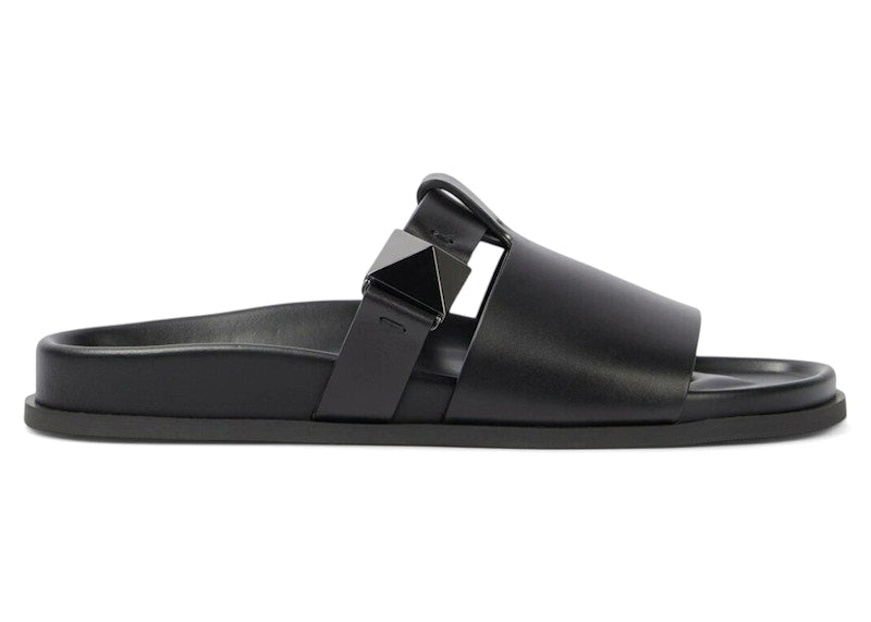 Valentino Garavani Rockstud Leather Sandals Black