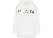 Valentino Logo Oversized Hoodie White/Black