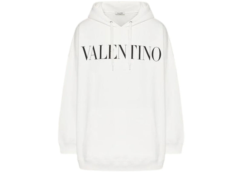 Valentino Logo Oversized Hoodie White/Black